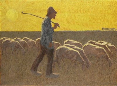 Hirte mit Schafen, ca. 1920 von Cornelis Albert van Assendelft