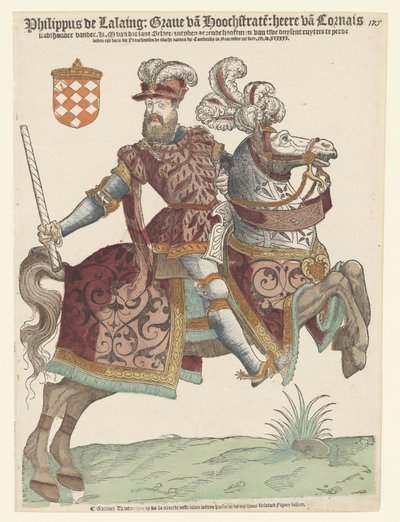 Porträt von Filips van Lalaing zu Pferd von Cornelis Anthonisz. (manner of)
