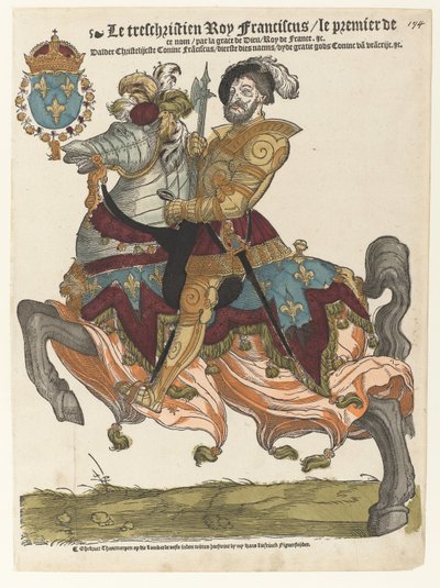 Porträt von Franz I. zu Pferd von Cornelis Anthonisz. (manner of)