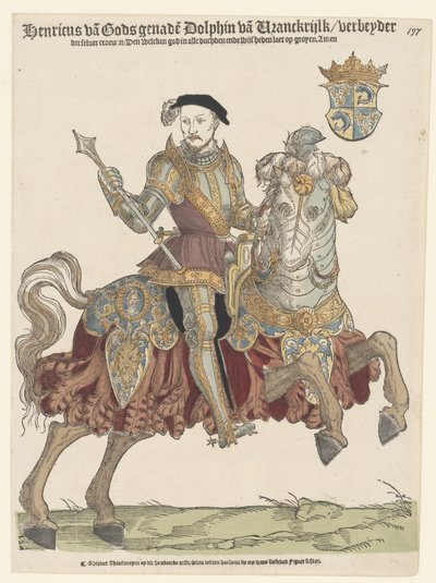Porträt von König Heinrich II. von Frankreich zu Pferd, 1542-1543 von Cornelis Anthonisz.