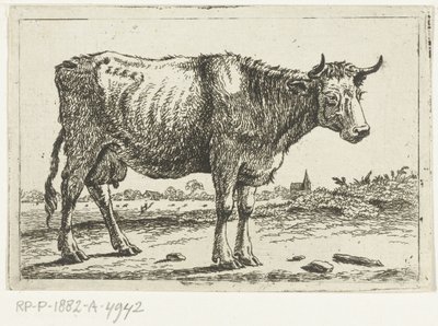 Landschaft mit Kuh von Cornelis  Bisschop
