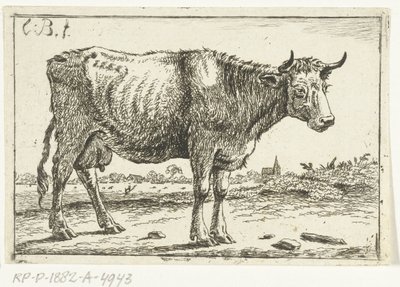 Landschaft mit Kuh von Cornelis  Bisschop