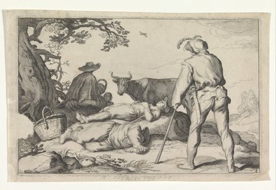 Viehhüter von Cornelis Bloemaert (II) (possibly)