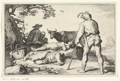 Viehhirten Vier pastorale Szenen (Serientitel) von Cornelis Bloemaert (II) (possibly)