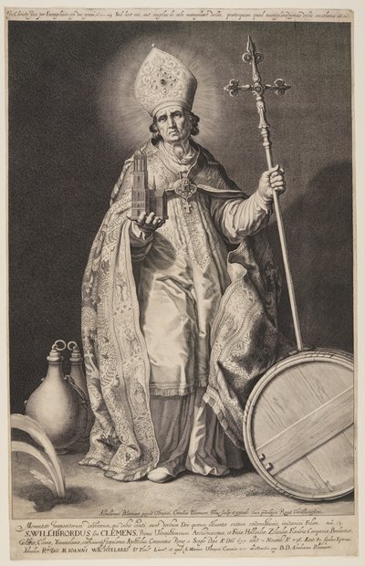 St. Willibrord, Tafel 2, aus Die Bischöfe von Utrecht von Cornelis Bloemaert