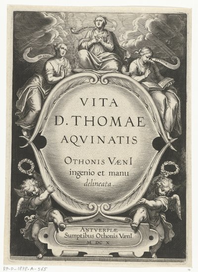 Titelblatt für: Otto van Veen, Vita D. Thomae Aquinatis, Antwerpen, 1610 von Cornelis Boel