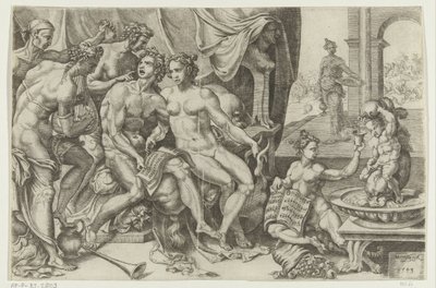 Der verlorene Sohn verschwendet sein Geld von Cornelis Bos