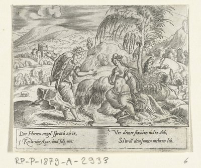 Ein Engel führt Hagar zurück von Cornelis Bos