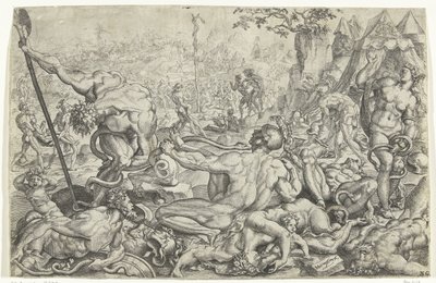 Plage der Giftschlangen und die eherne Schlange von Cornelis Bos