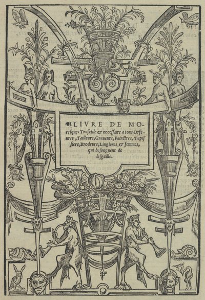 Livre de Moresques, Titelblatt recto, 1546 von Cornelis Bos