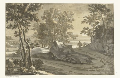 Baumreiche Landschaft mit Viehtreiber von Cornelis Brouwer