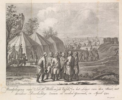 Wilhelm V. mit seinen Söhnen im Heerlager, 1794 von Cornelis Brouwer