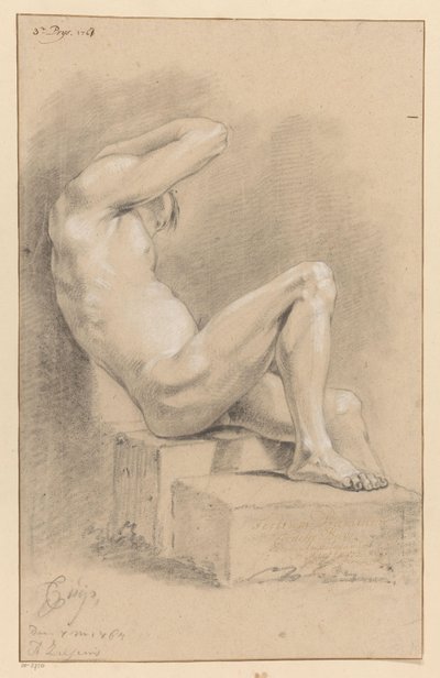 Sitzender männlicher Akt, von der Seite gesehen (3. Preis 1767) von Cornelis Buys
