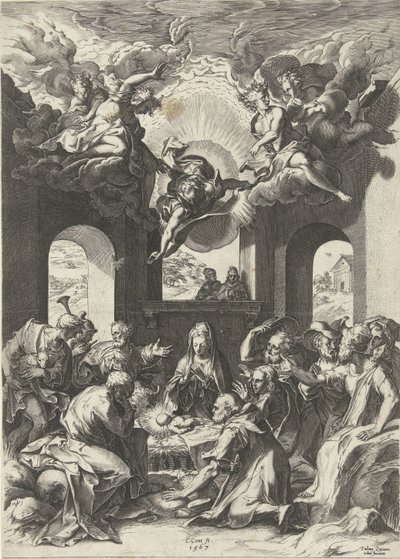 Anbetung durch die Hirten von Cornelis Cort