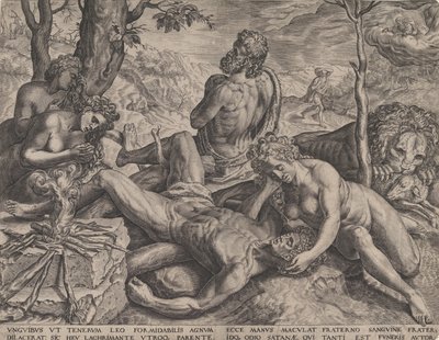 Adam und Eva beklagen den Tod Abels, 1564 von Cornelis Cort
