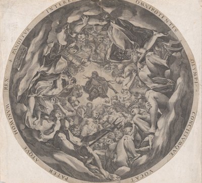 Versammlung der Götter auf dem Olymp, 1565 von Cornelis Cort