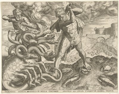 Herkules besiegt die Hydra von Lerna von Cornelis Cort