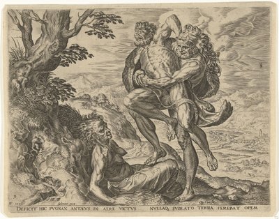 Herkules ringt mit Antäus von Cornelis Cort