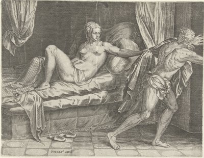 Josef und die Frau von Potifar von Cornelis Cort
