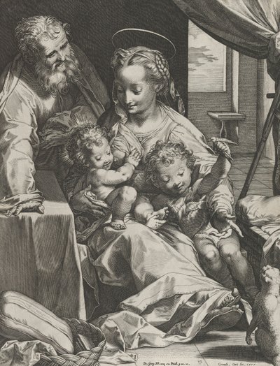 Die Heilige Familie, 1577 von Cornelis Cort
