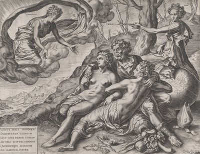 Die unsterblichen Belohnungen der Tugend von Cornelis Cort