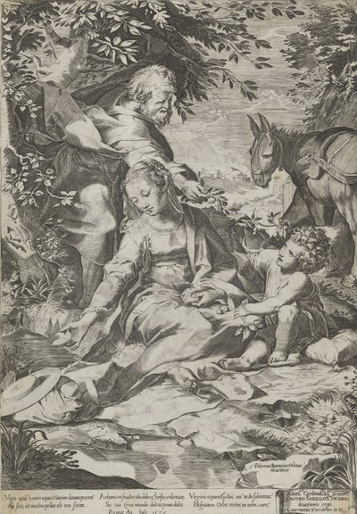 Die Rast auf der Rückkehr aus Ägypten, 1575 von Cornelis Cort