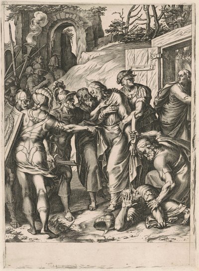 Der Verrat an Christus von Cornelis Cort, after Girolamo Muziano