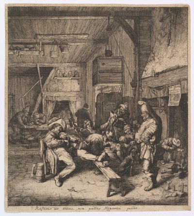 Der Geigenspieler im Gasthaus, 1685 von Cornelis Dusart