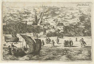 Ansicht von Scheveningen vom Meer aus von Cornelis Elandts