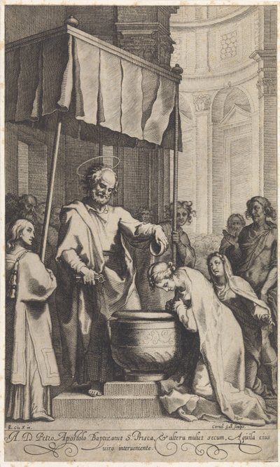 Petrus tauft die heilige Prisca von Rom von Cornelis Galle (I)