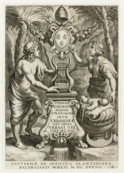 Titelseite aus Silvae Urbanianae von Cornelis Galle I