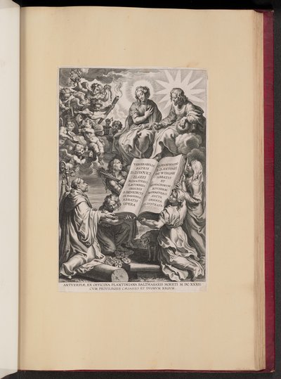 Titelseite für Ludovicus Blosius, Opera von Cornelis Galle I after Sir Peter Paul Rubens