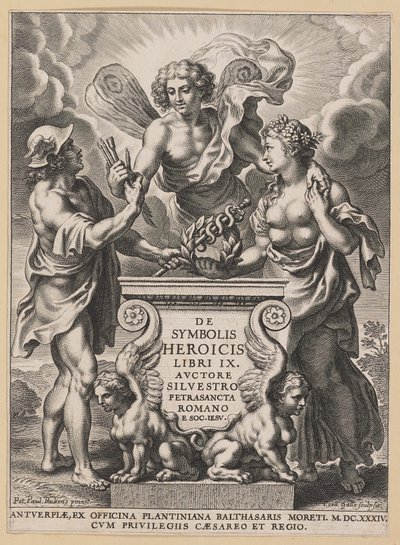 Titelseite für Silvester Pietrasanta, De Symbolis Heroicis von Cornelis Galle I after Sir Peter Paul Rubens
