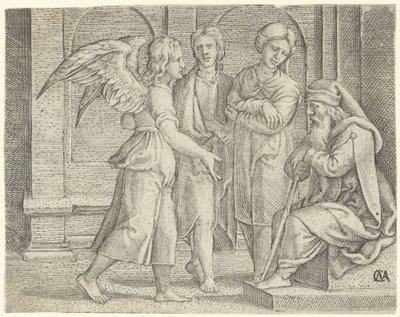 Tobias und der Engel bei Tobit und Anna von Cornelis Massijs