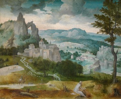 Landschaft mit Sankt Hieronymus von Cornelis Massys