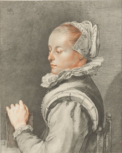 Porträt einer jungen Frau von Cornelis Ploos van Amstel
