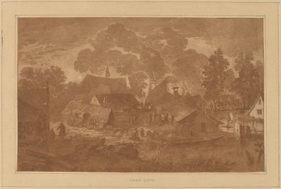 Dorf mit Teich von Cornelis Ploos van Amstel
