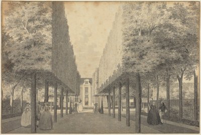 Damen und Herren genießen einen niederländischen Garten von Cornelis Pronk
