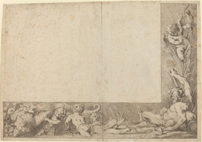 Flussgott mit Putti von Cornelis Schut I