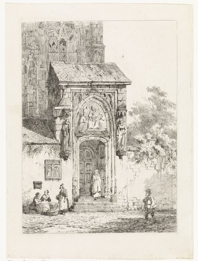 Ansicht eines Kirchenportals von Cornelis Springer