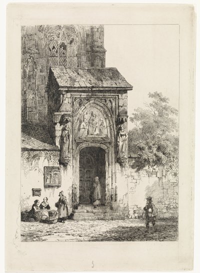 Ansicht eines Kirchenportals von Cornelis Springer