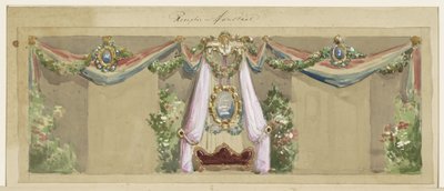 Entwurf für die Festdekoration anlässlich der silbernen Hochzeit von J.C. van Pappelendam und Ehefrau von Cornelis Springer