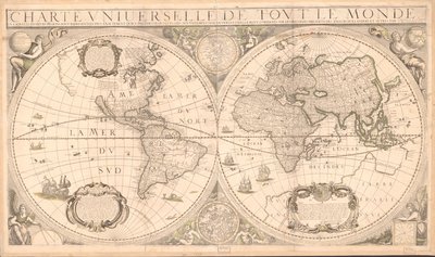 Reliefdarstellung. Enthält Illustrationen, Notizen und zwei Himmelshemisphären von Cornelis; Tavernier Danckerts