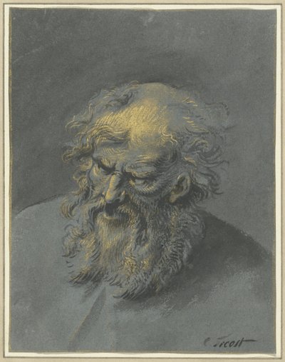 Kopf eines alten Mannes mit Bart (ein Apostel oder Philosoph) von Cornelis Troost