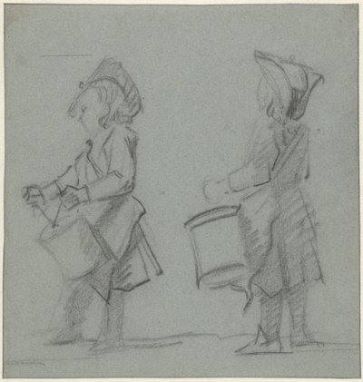 Zwei Studien eines trommelnden Jungen von Cornelis Troost