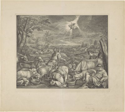 Abraham zieht nach Sichem / Verkündigung an die Hirten von Cornelis Visscher (II)