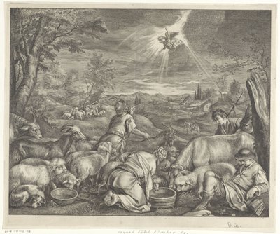 Abraham zieht nach Sichem / Verkündigung an die Hirten von Cornelis Visscher (II)