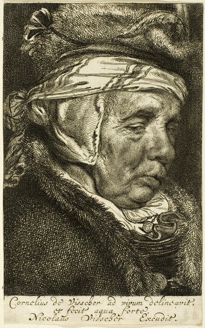 Kopf einer alten Frau (sogenanntes Porträt von Visschers Mutter) von Cornelis Visscher
