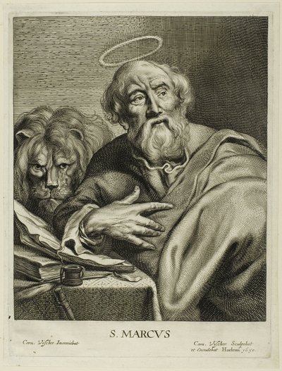 Sankt Markus, aus Die vier Evangelisten von Cornelis Visscher
