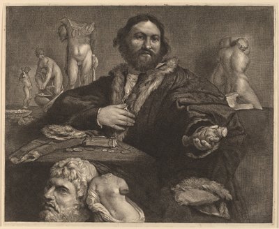 Andrea Odoni von Cornelis Visscher after Lorenzo Lotto